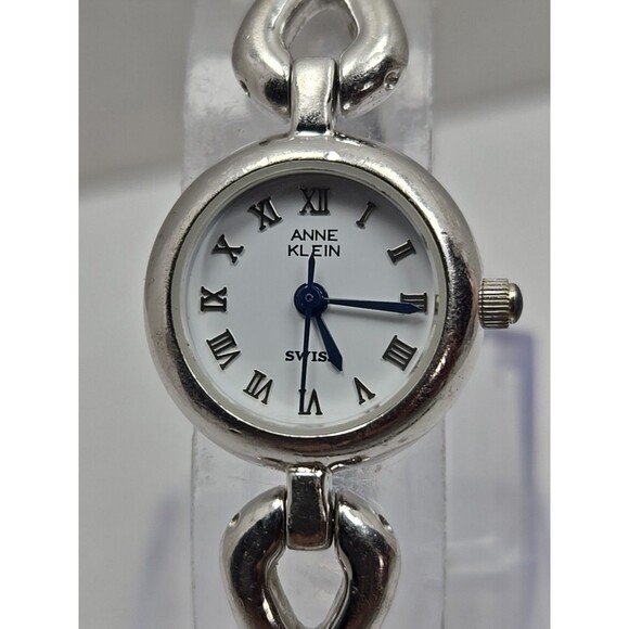 Vintage Anne Klein 925 Sterling Silver Bracelet  Watch New Battery Swiss Womens - Picture 4 of 12